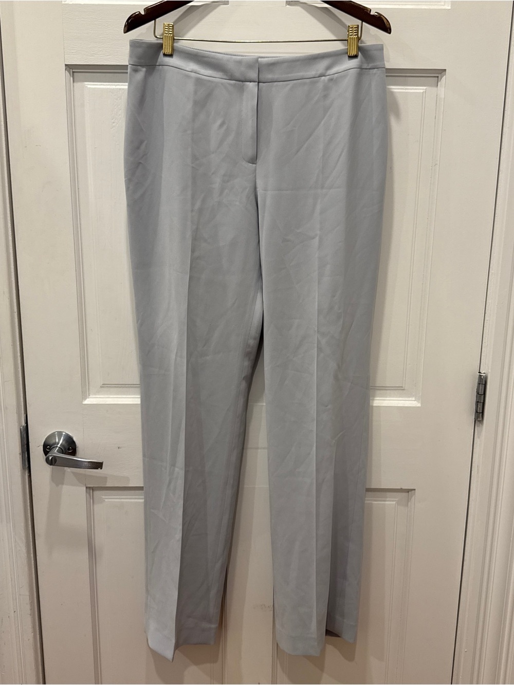 Lafayette 148 New York Barrow Gray Acetate Trousers Pants Size 12 Quiet Luxury